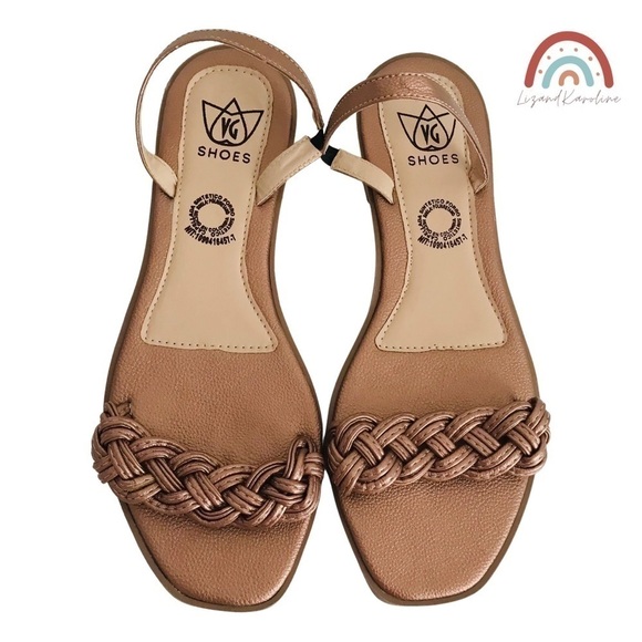 New! VG Shoes Colombian Faux Leather Braided Square Toe Flat Colombianas Sandals - Picture 2 of 7